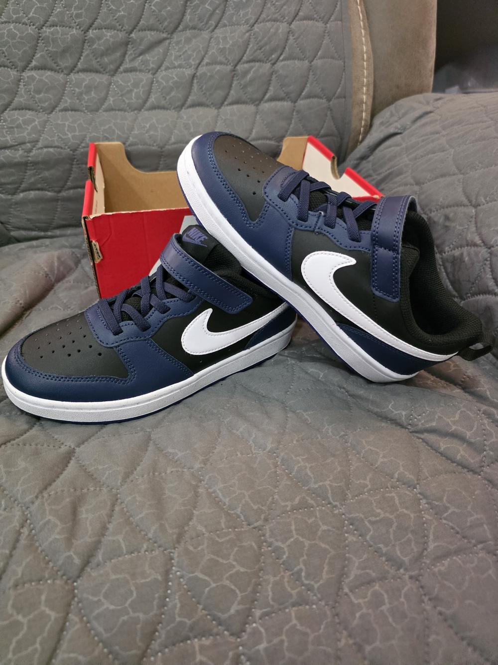 Nike Court Borough Low 2 Kids Navy, Black & White Sneakers